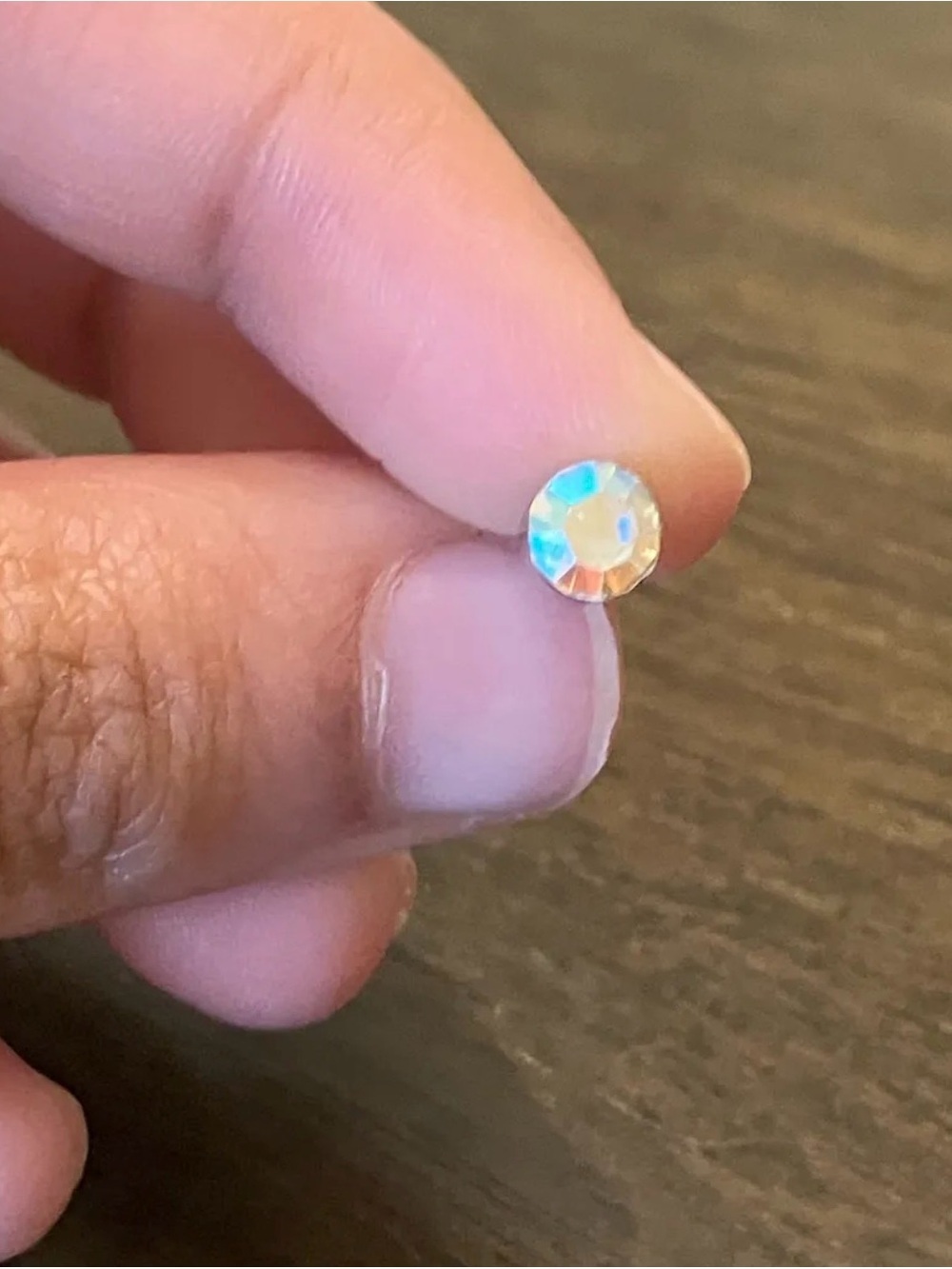 Translucent Plastic Rhinestone Earrings - Picture 2 of 4